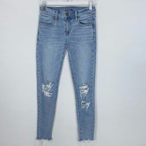 American Eagle Super Stretch Jegging Jeans Raw Hem